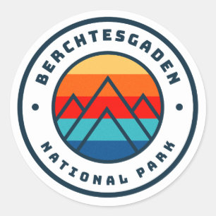 Sticker Rond Parc national Berchtesgaden Allemagne Minimaliste