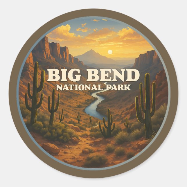 Sticker Rond Parc national Big Bend (Devant)
