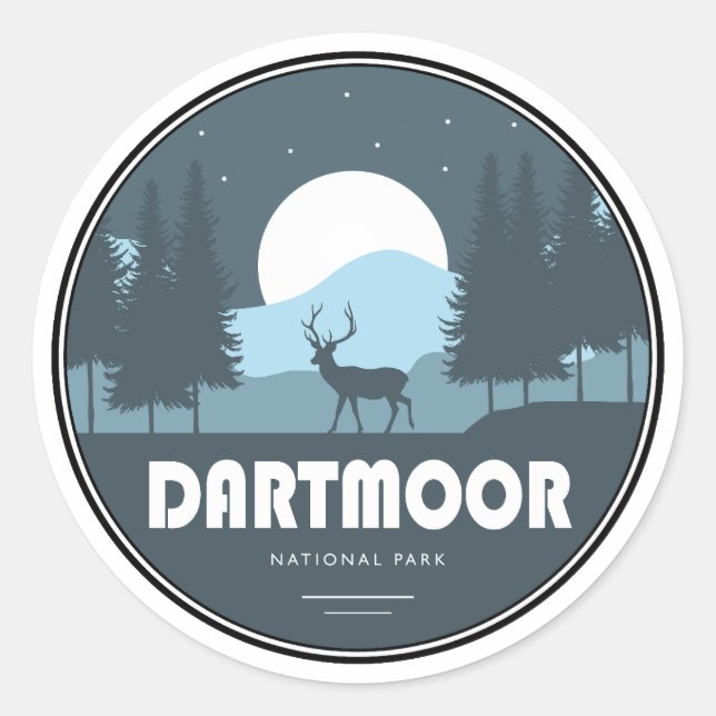 Sticker Rond Parc national Dartmoor Deer (Devant)