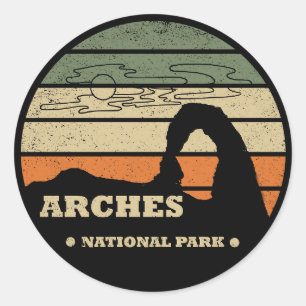 Sticker Rond Parc national de Arches vintage - Moab - Utah