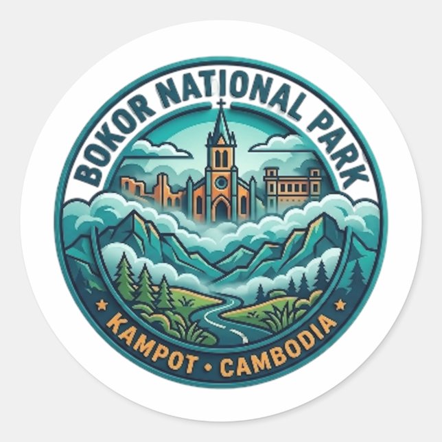 STICKER ROND PARC NATIONAL DE BOKOR (Devant)