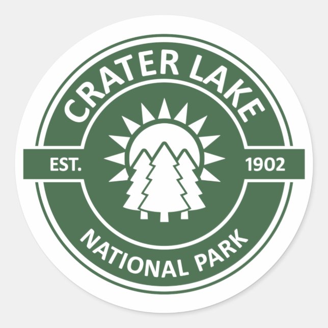 Sticker Rond Parc national de Crater Lake (Devant)