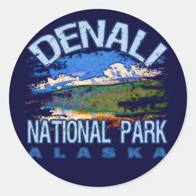 Sticker Rond Parc national de Denali, Alaska (Devant)