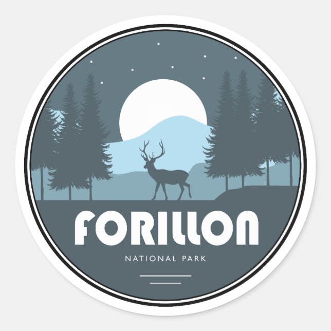 Sticker Rond Parc national de Forillon Deer (Devant)