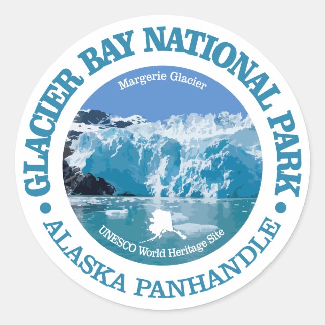 Sticker Rond Parc national de Glacier Bay (couleur) (Devant)