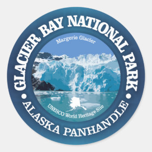 Sticker Rond Parc national de Glacier Bay (couleur)
