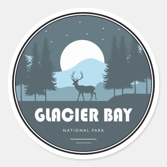 Sticker Rond Parc national de Glacier Bay Deer (Devant)