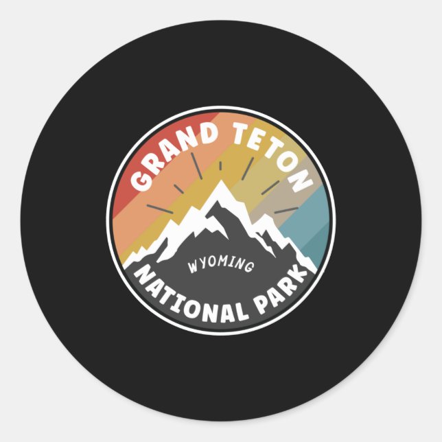 Sticker Rond Parc national de Grand Teton Wyoming (Devant)
