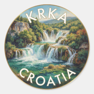 Sticker Rond Parc national de Krka Croatie Cascades