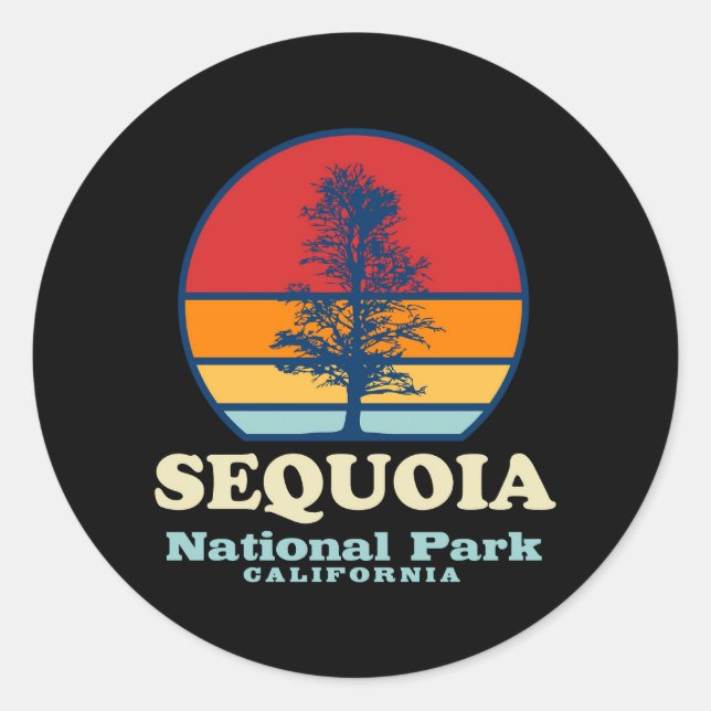 Sticker Rond Parc national de la Californie de Sequoia (Devant)