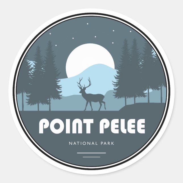 Sticker Rond Parc national de la Pointe-Pelée Deer (Devant)