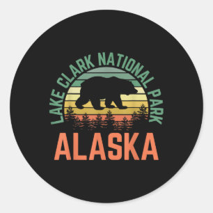 Sticker Rond Parc national de Lake Clark Alaska Ours Randonnée