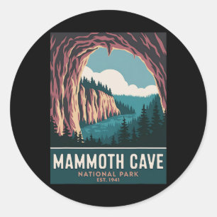 Sticker Rond Parc national de Mammoth Cave Camping Vintage Rand