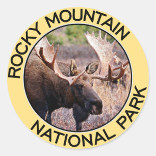 Sticker Rond Parc national de montagne rocheuse