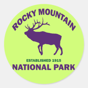 STICKER ROND PARC NATIONAL DE MONTAGNE ROCHEUSE