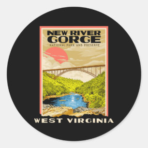 Sticker Rond Parc national de New River Gorge Virginie-Occident