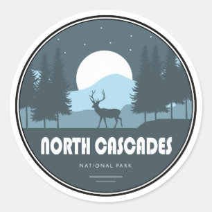 Sticker Rond Parc national de North Cascades Deer