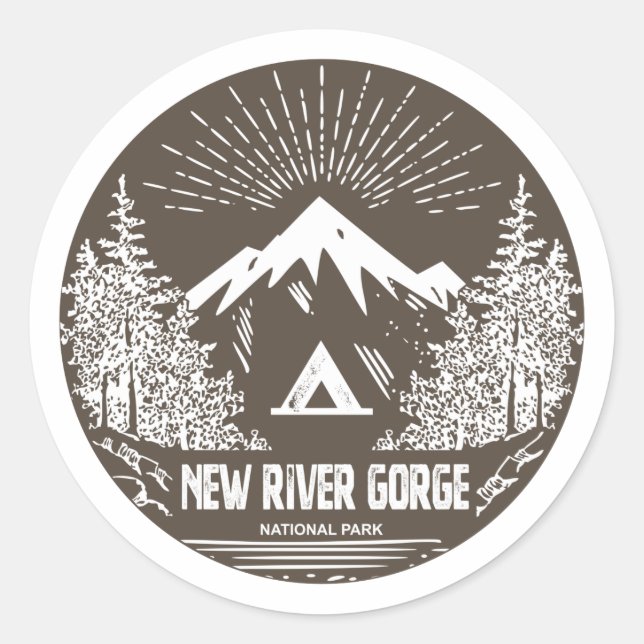 Sticker Rond Parc national de River Gorge (Devant)