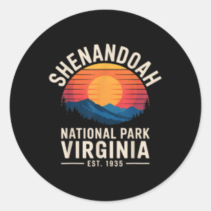 Sticker Rond Parc national de Shenandoah Montagnes de Virginie 