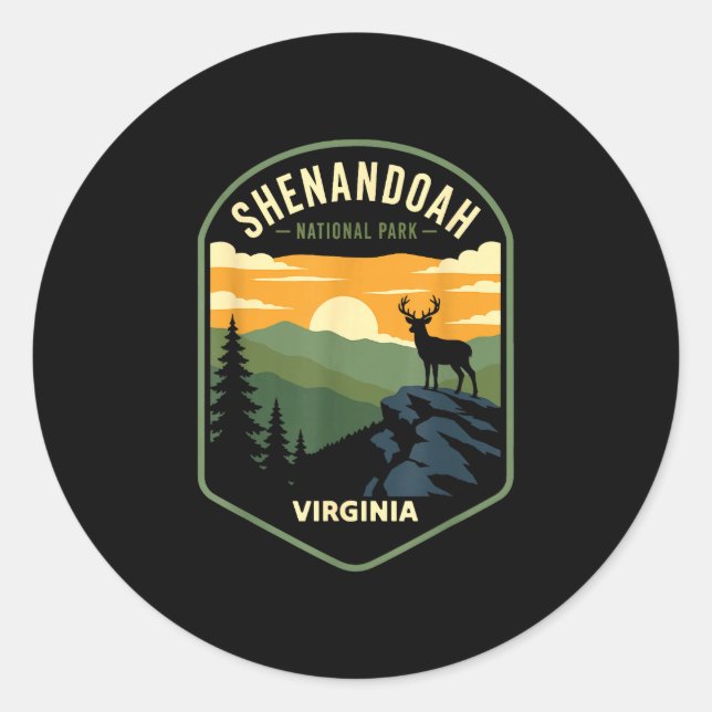 Sticker Rond parc national de Shenandoah virginie conception vi (Devant)