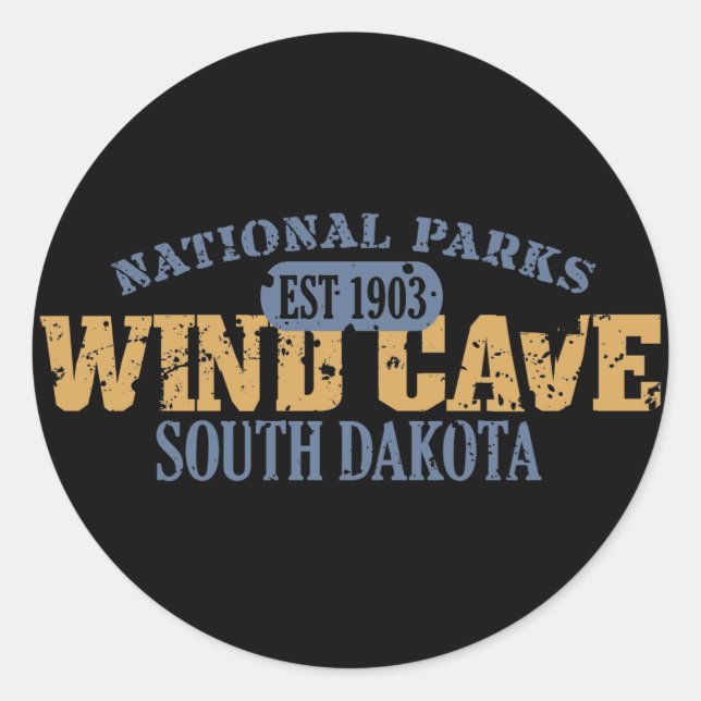 Sticker Rond Parc national de Wind Cave (Devant)