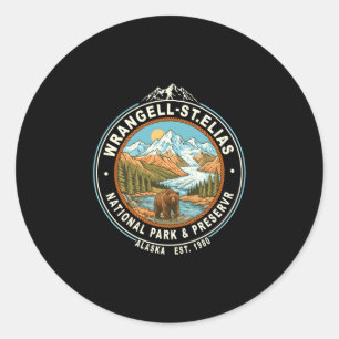 Sticker Rond Parc national de Wrangell-St Elias en Alaska, plei