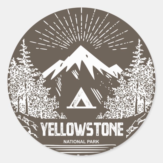 Sticker Rond Parc national de Yellowstone (Devant)
