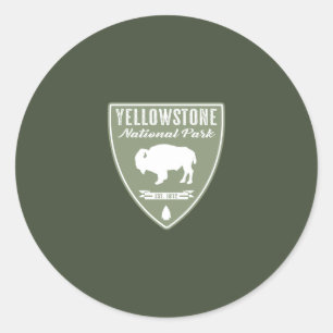 Sticker Rond Parc national de Yellowstone Bison