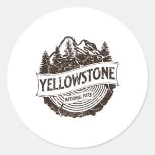 Sticker Rond Parc national de Yellowstone Wyoming Randonnée dan