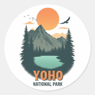 Sticker Rond Parc national de Yoho Vintage