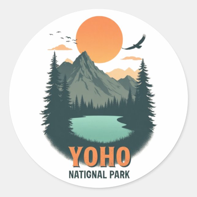 Sticker Rond Parc national de Yoho Vintage (Devant)