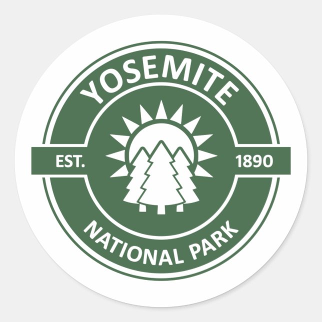 Sticker Rond Parc national de Yosemite (Devant)