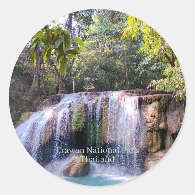 Sticker Rond Parc national d'Erawan, Thaïlande, (Devant)