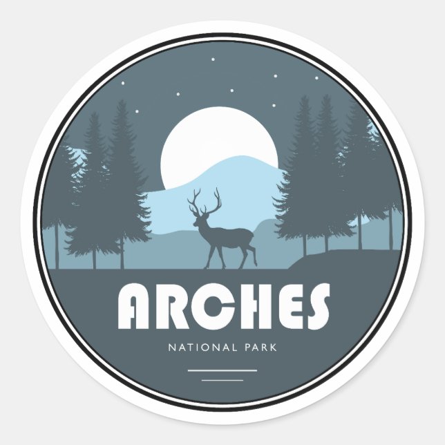 Sticker Rond Parc national des Arches Deer (Devant)