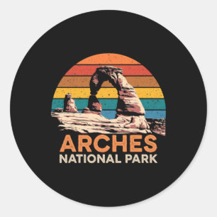 Sticker Rond Parc national des Arches Vintage Utah Vintage Nati