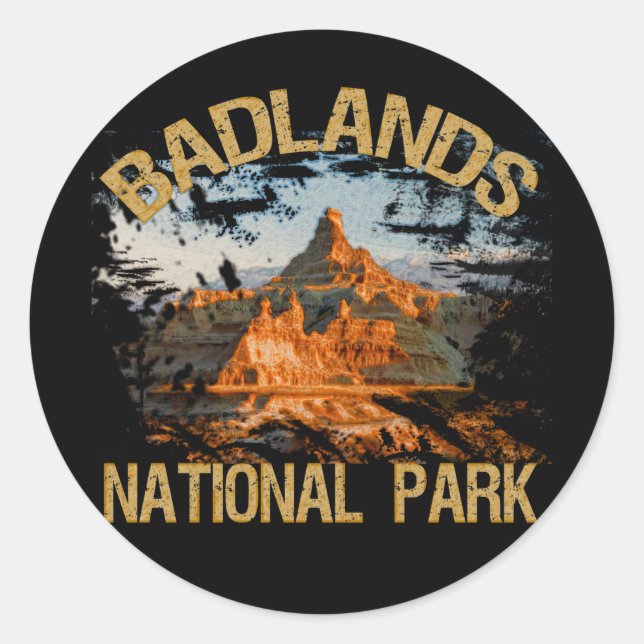 Sticker Rond Parc national des Badlands (Devant)