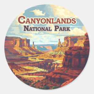 Sticker Rond Parc national des Canyonlands Utah Moab Retro