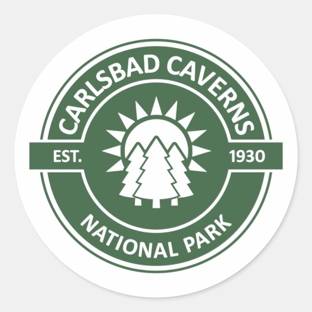 Sticker Rond Parc national des Cavernes Carlsbad (Devant)