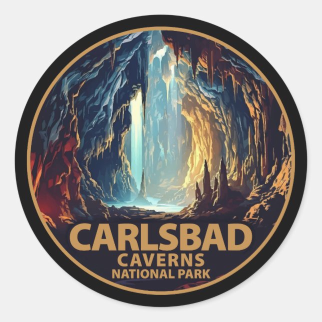 Sticker Rond Parc national des Cavernes Carlsbad (Devant)