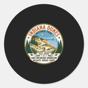 Sticker Rond parc national des dunes de l'Indiana randonnée vin