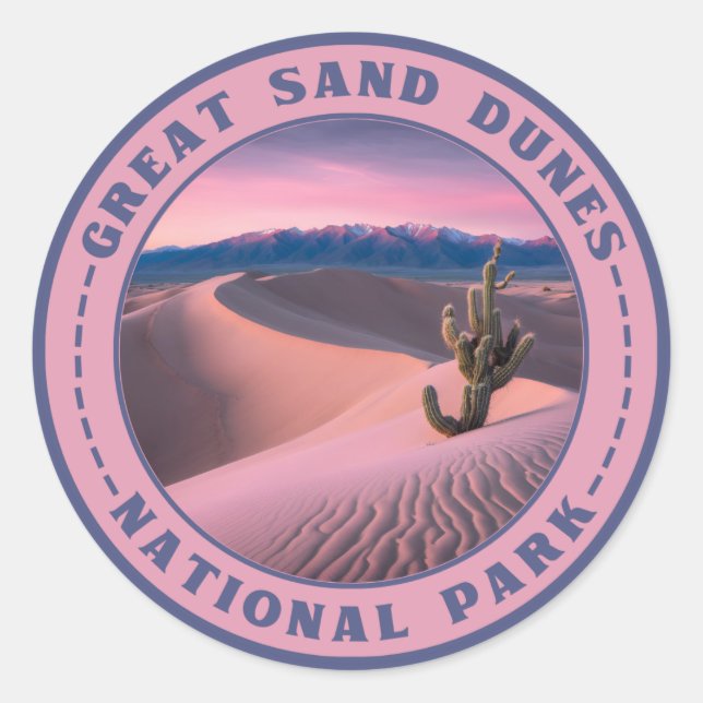 Sticker Rond Parc national des Dunes de sable (Devant)