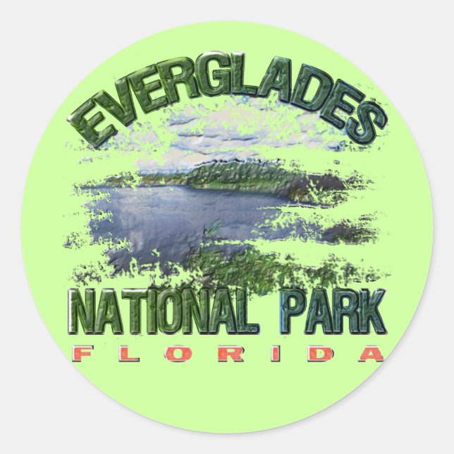 Sticker Rond Parc national des Everglades, Floride (Devant)