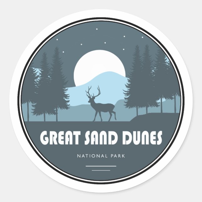 Sticker Rond Parc national des Great Sand Dunes Deer (Devant)