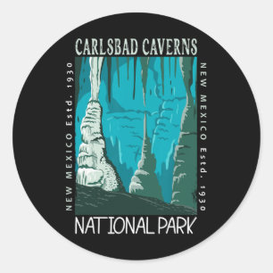 Sticker Rond Parc national des grottes de Carlsbad Nouveau-Mexi