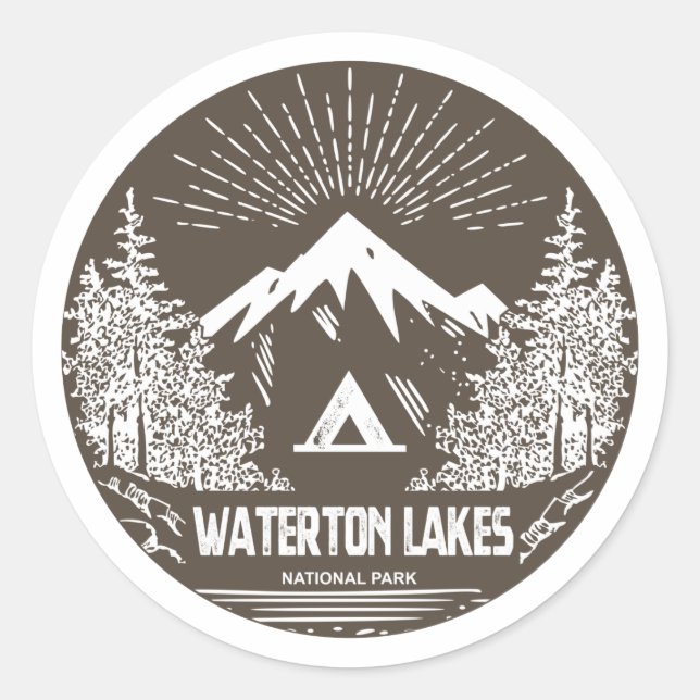 Sticker Rond Parc national des Lacs-Waterton (Devant)