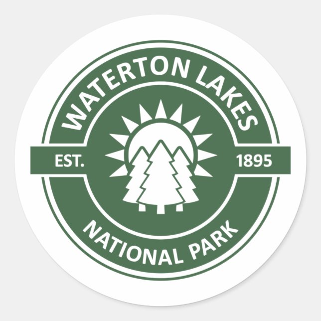 Sticker Rond Parc national des Lacs-Waterton (Devant)