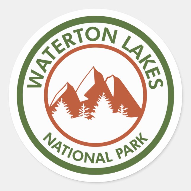 Sticker Rond Parc national des Lacs-Waterton (Devant)