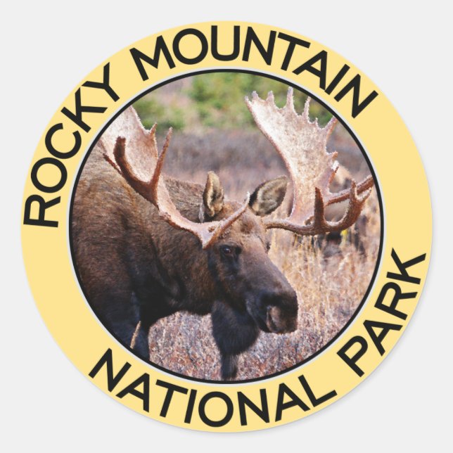 Sticker Rond Parc national des Rocheuses (Devant)