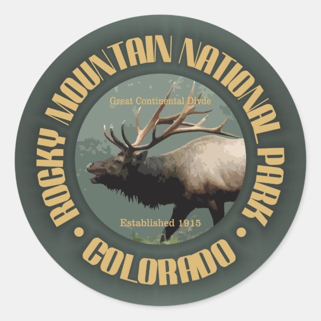 Sticker Rond Parc national des Rocheuses (Devant)