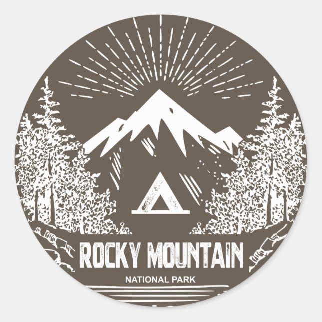 Sticker Rond Parc national des Rocheuses (Devant)